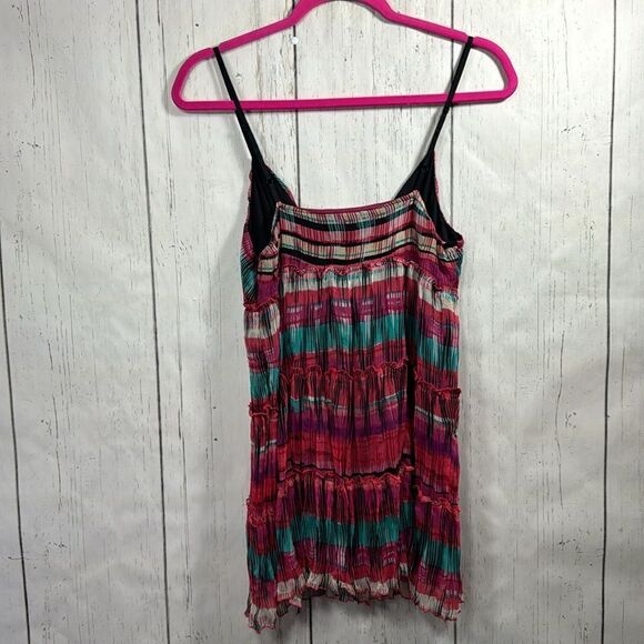 Buffalo David Britton Women 100% Silk Tank Top Ruffle Plaid Tiered Fairy Boho - Picture 13 of 16